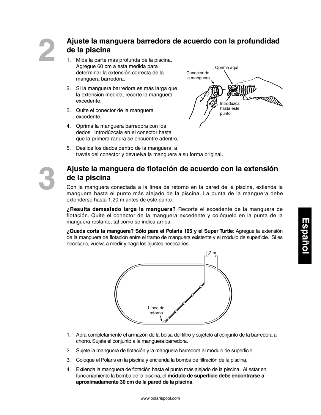 Polaris 165 owner manual De la piscina 