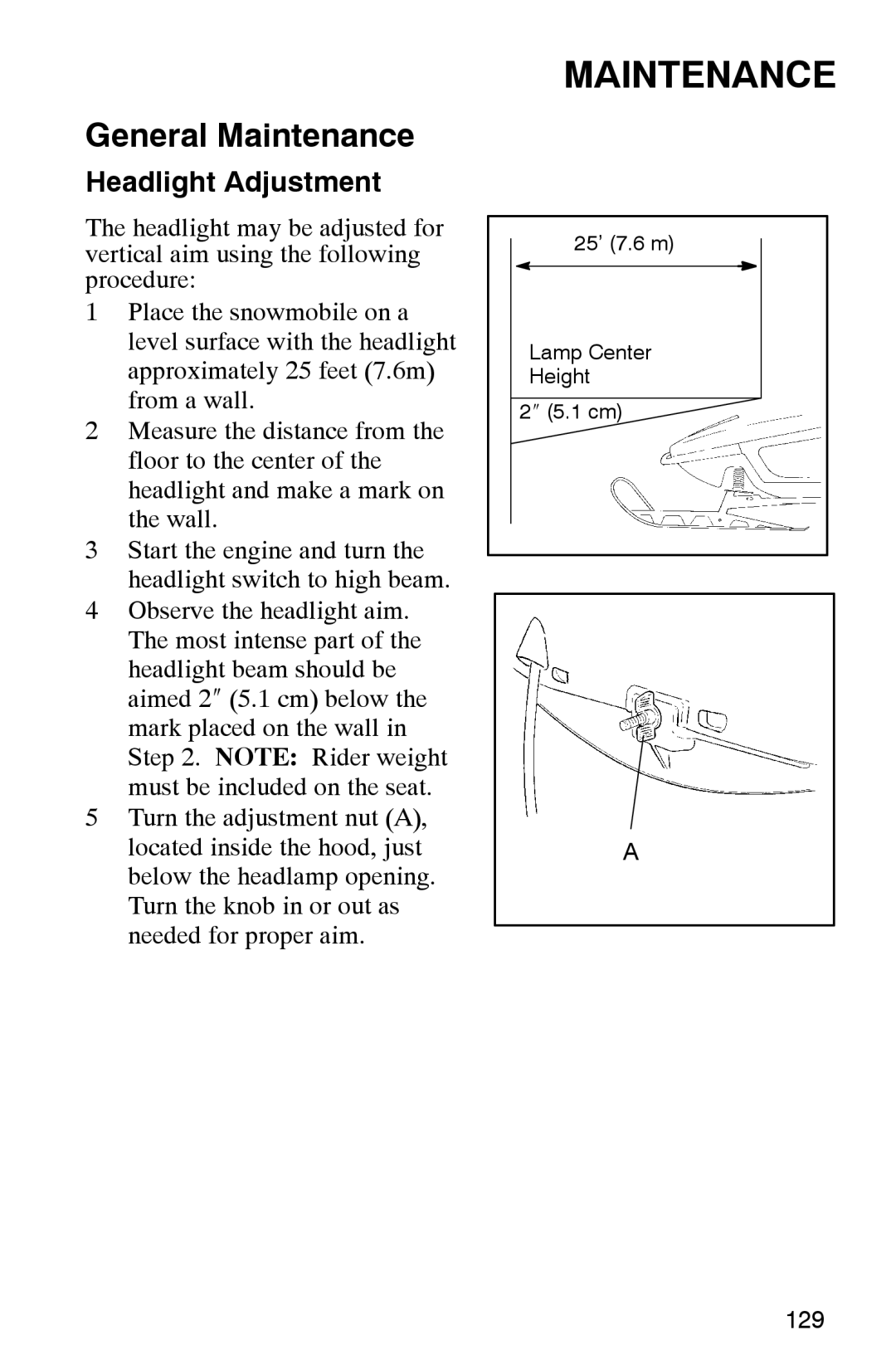 Polaris 2002 manual Headlight Adjustment 