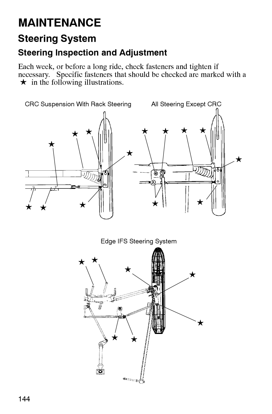 Polaris 2002 manual Steering System, Steering Inspection and Adjustment 