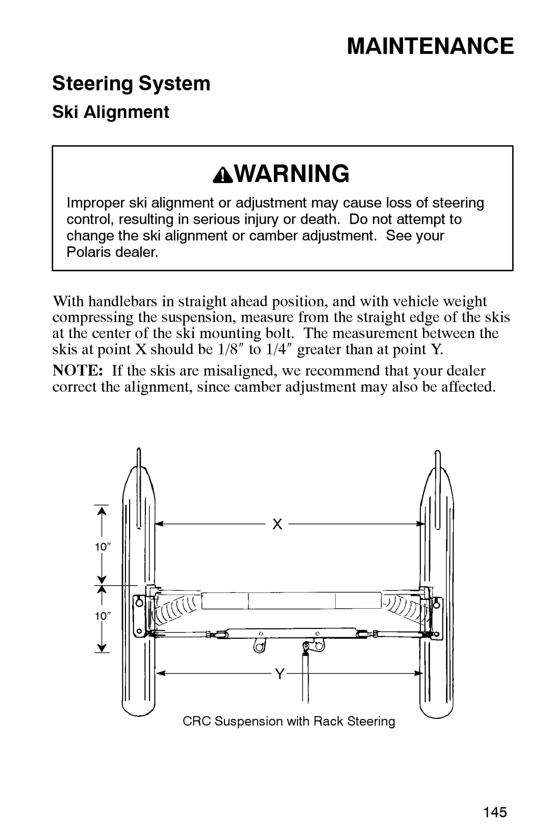 Polaris 2002 manual Ski Alignment 