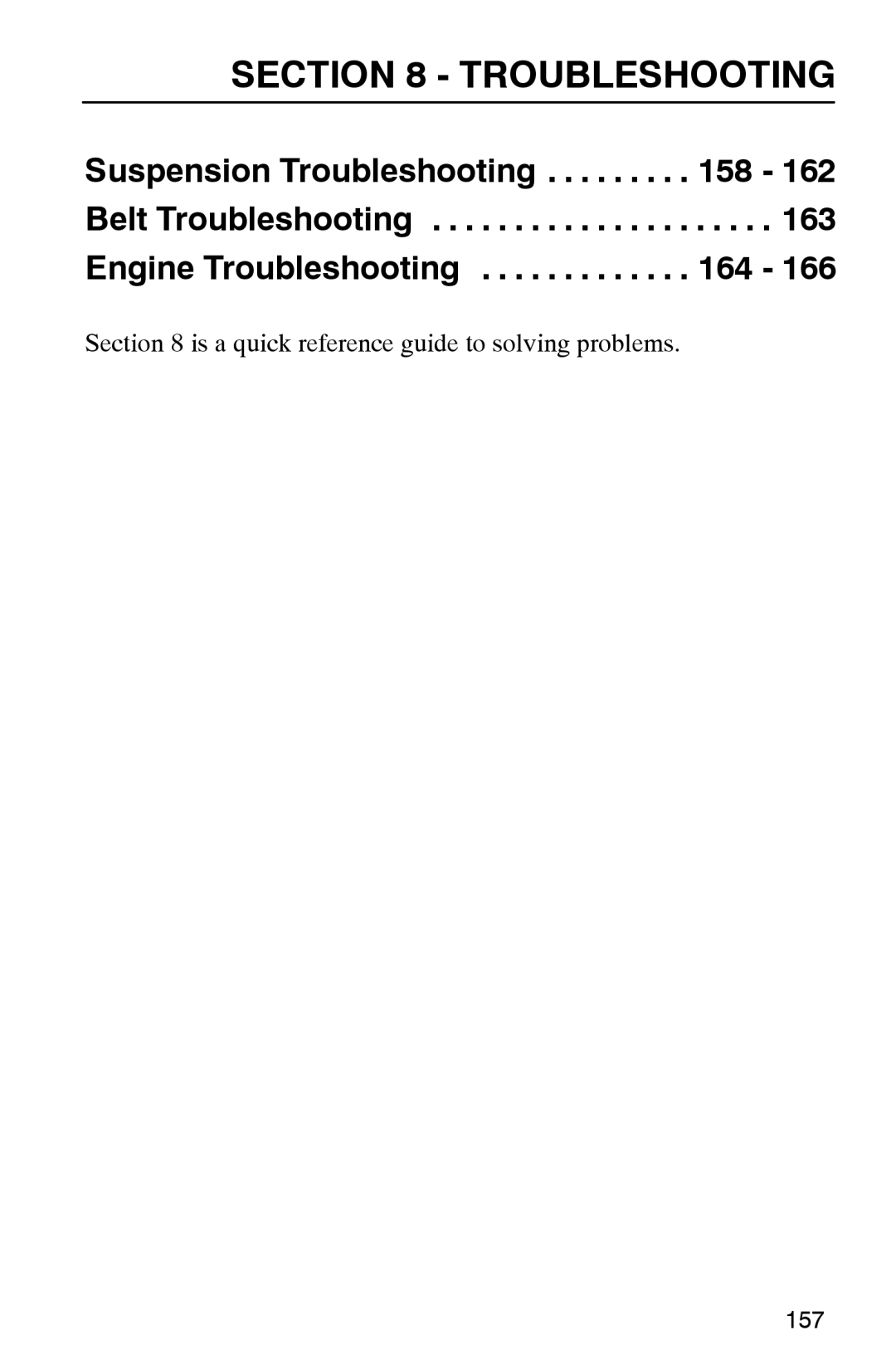 Polaris 2002 manual Troubleshooting 