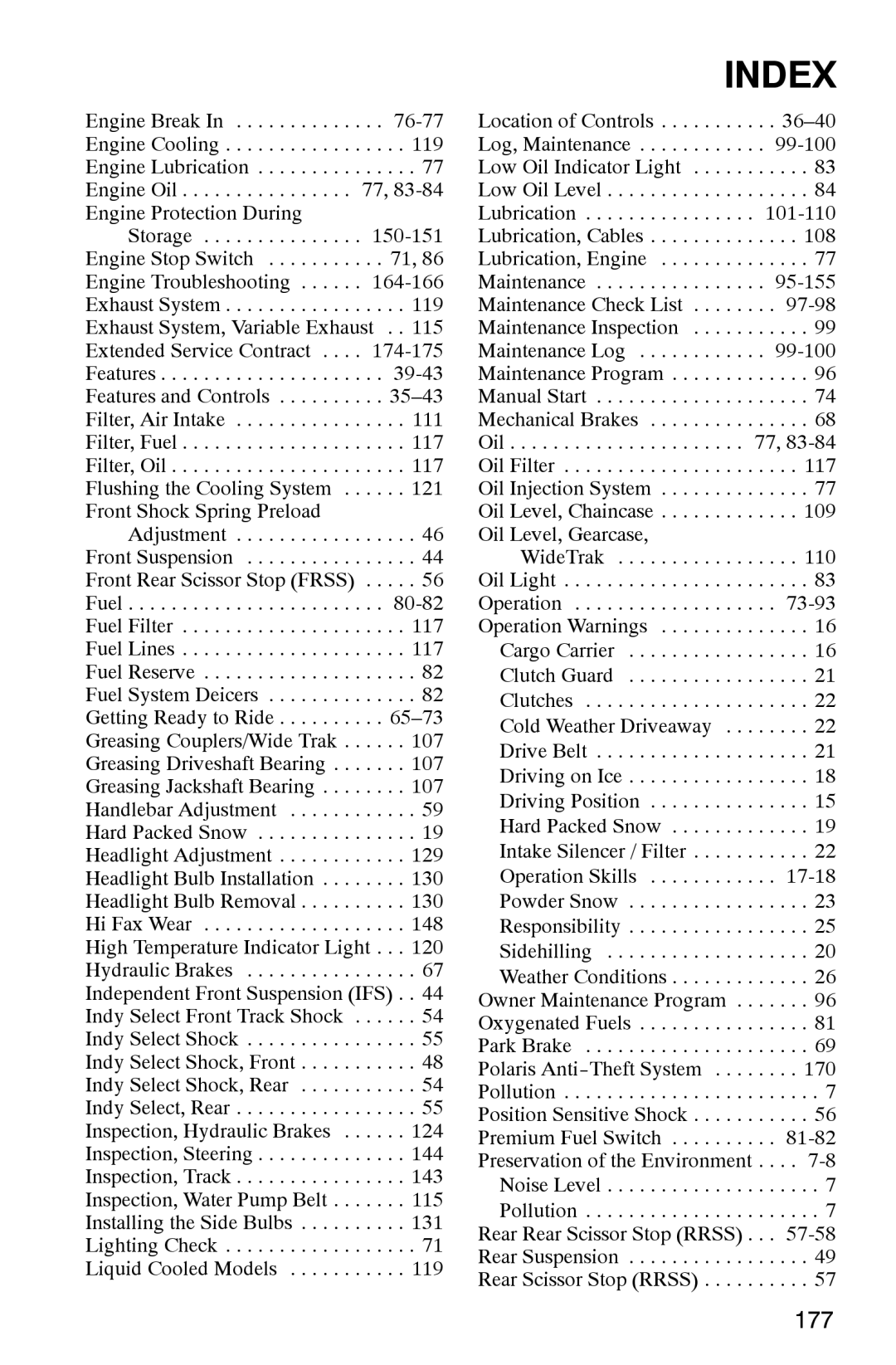 Polaris 2002 manual 177 