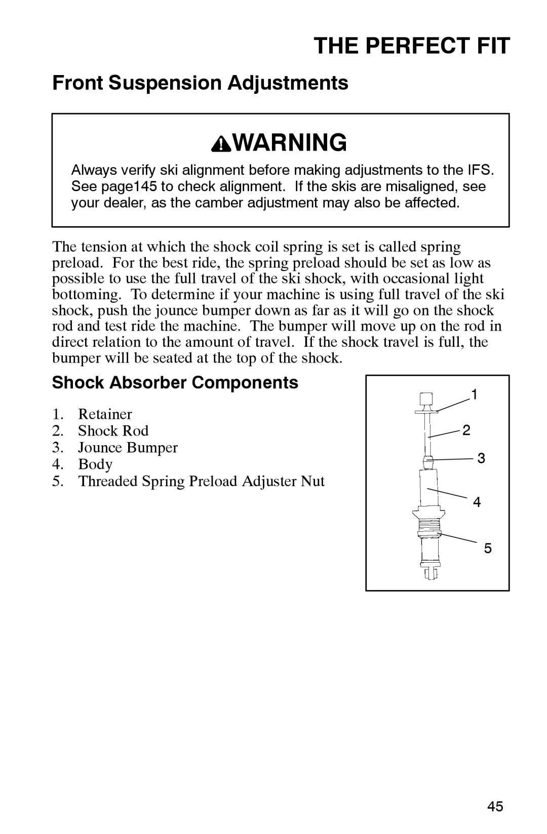 Polaris 2002 manual Shock Absorber Components 