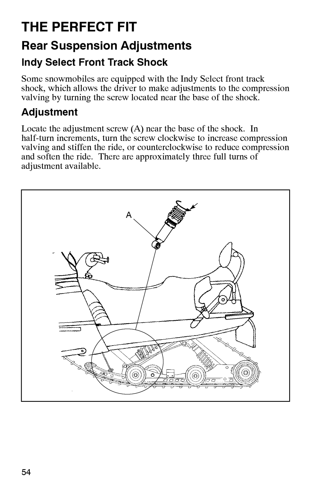 Polaris 2002 manual Indy Select Front Track Shock, Adjustment 