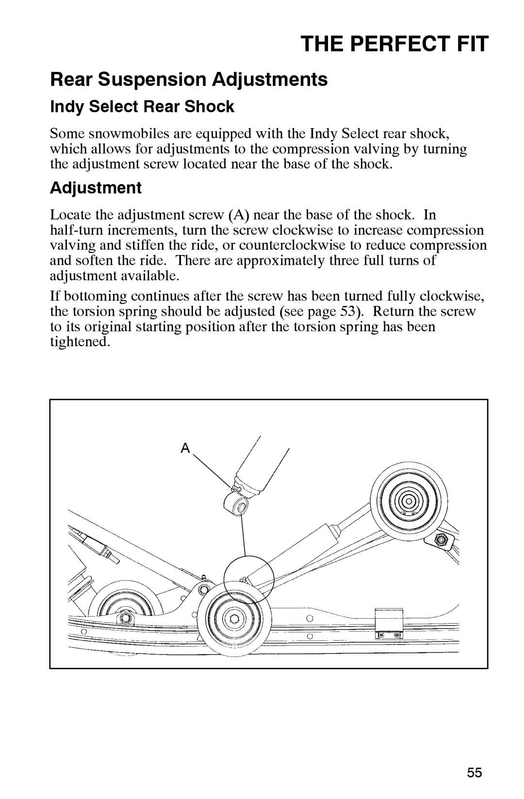 Polaris 2002 manual Indy Select Rear Shock 