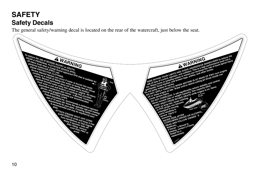 Polaris 2003 MSX owner manual Safety 