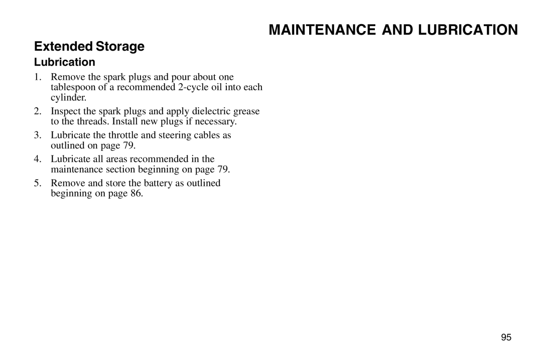 Polaris 2003 MSX owner manual Lubrication 