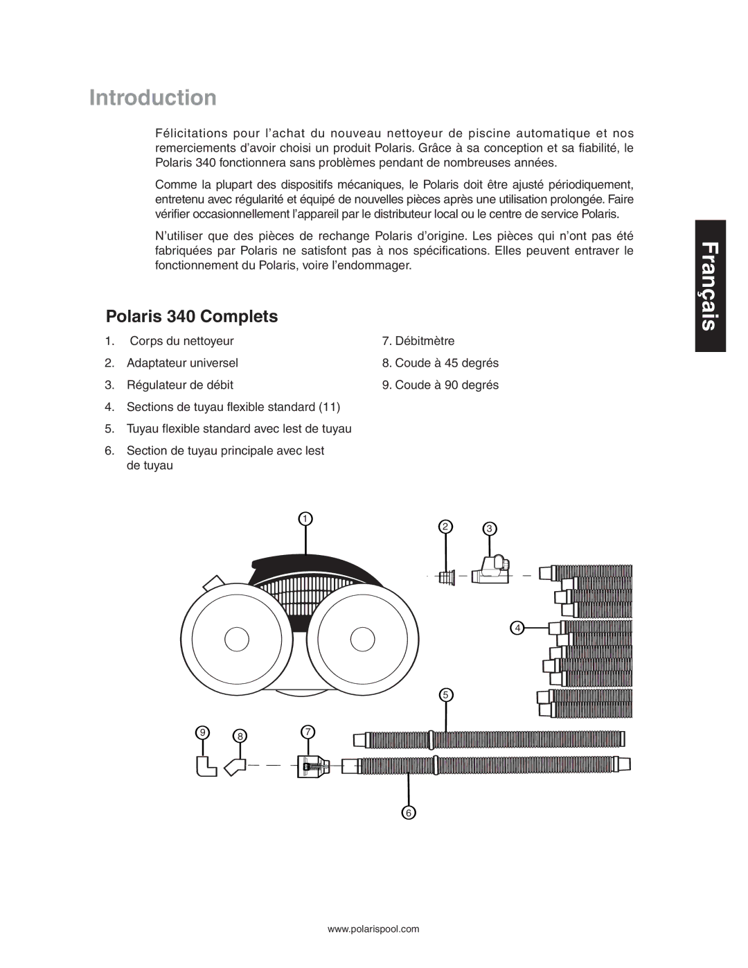 Polaris owner manual Introduction, Polaris 340 Complets 