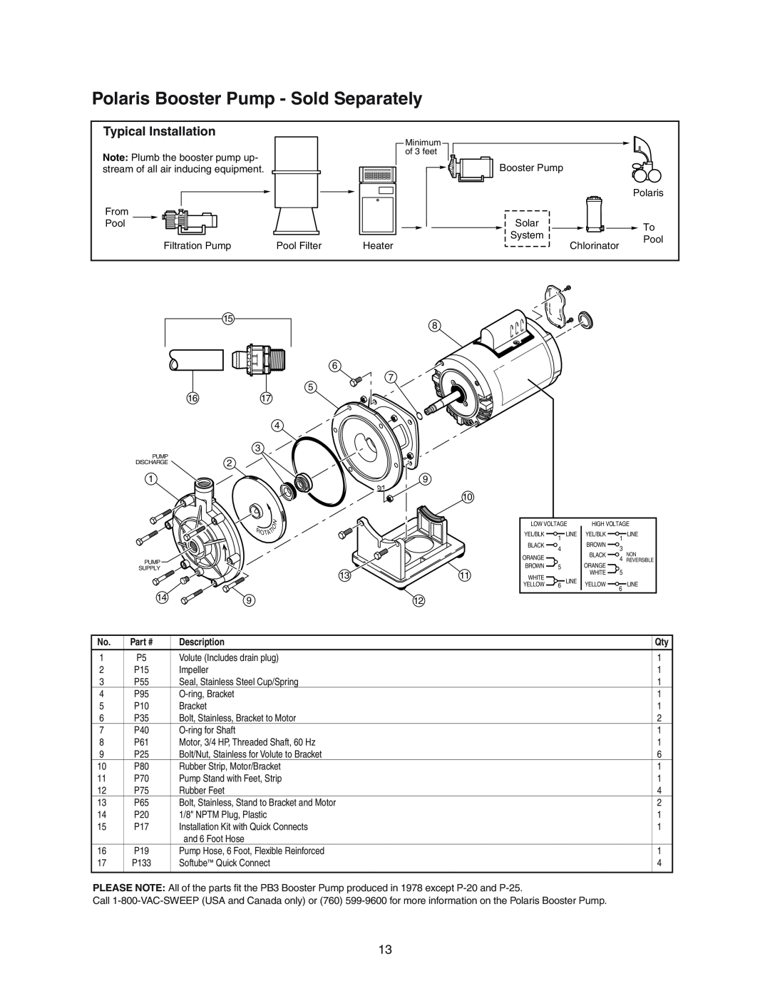 Polaris 380 owner manual Polaris Booster Pump - Sold Separately, Typical Installation, Description 