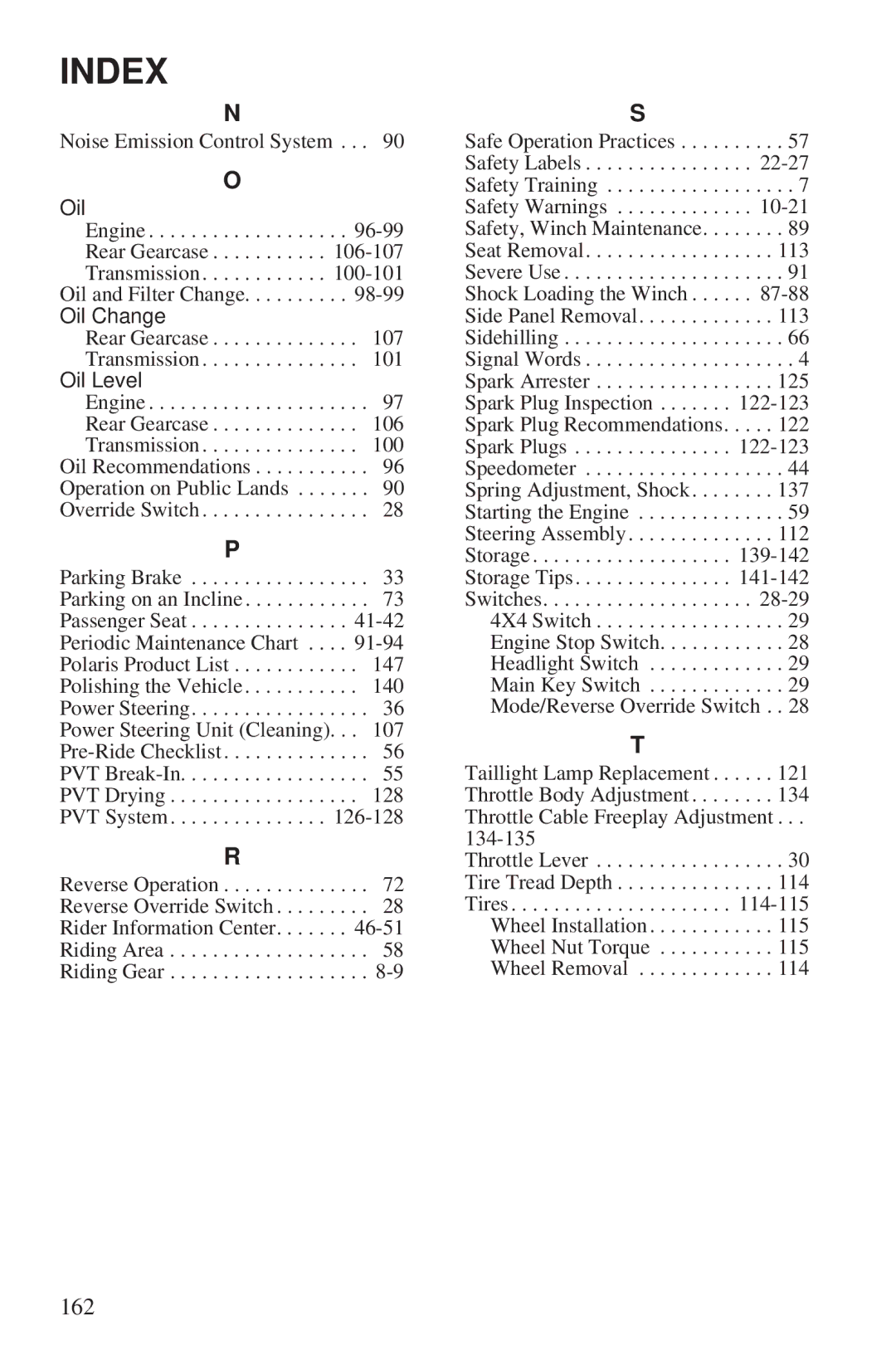 Polaris 550 EPS owner manual 162 