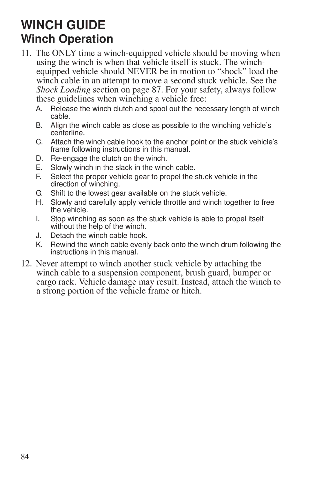 Polaris 550 EPS owner manual Winch Guide 