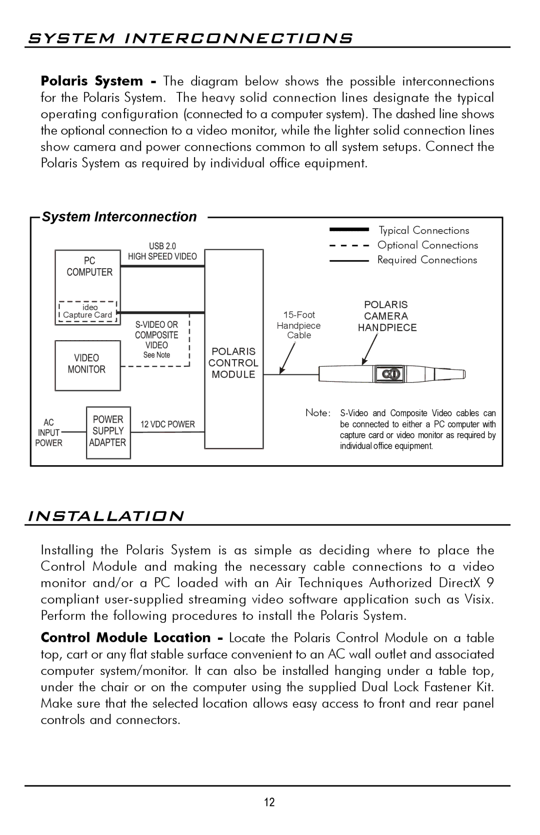 Polaris D7500 manual System Interconnections, Installation 