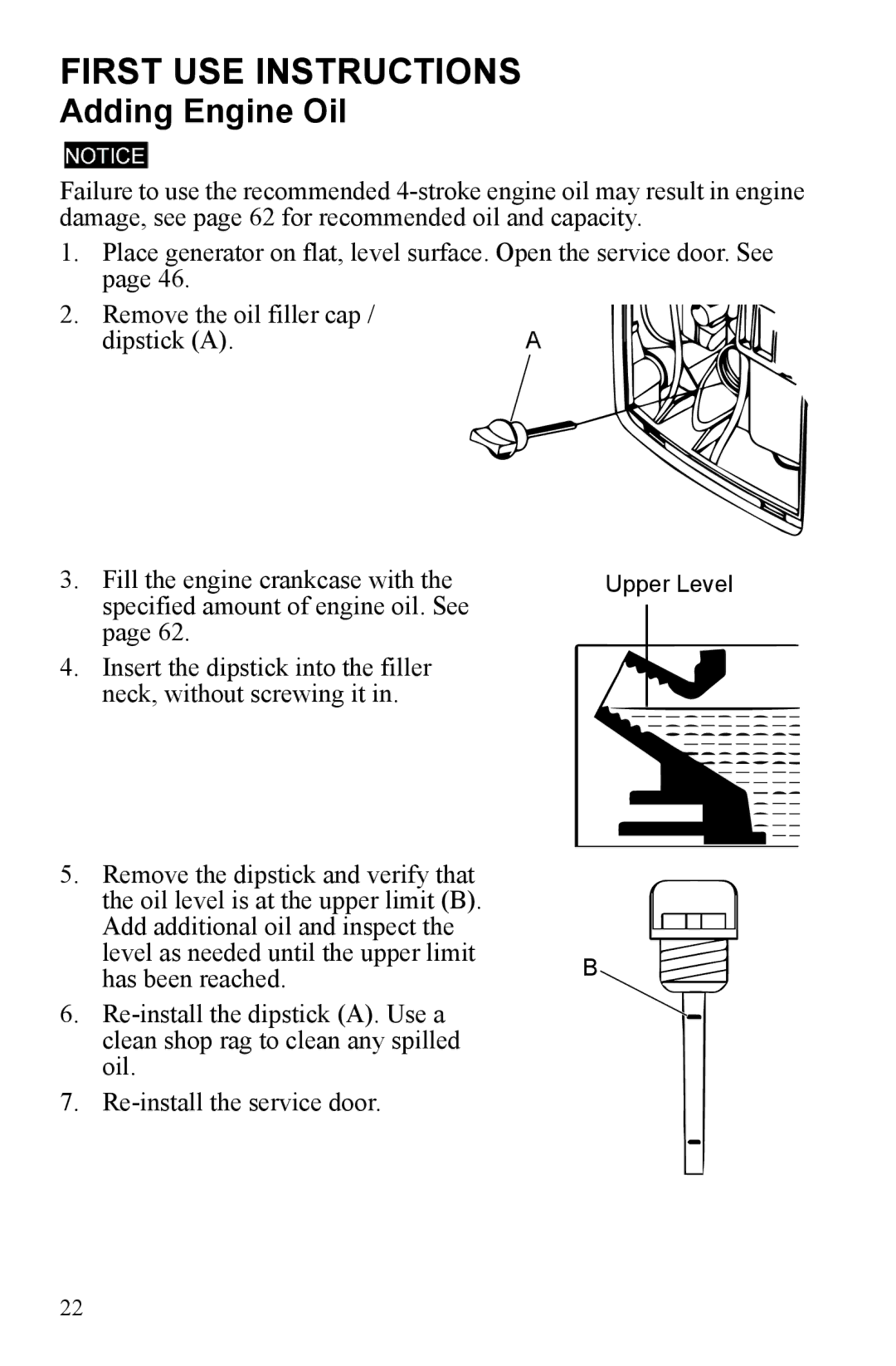 Polaris P1000i, P2000i manual First USE Instructions, Adding Engine Oil 