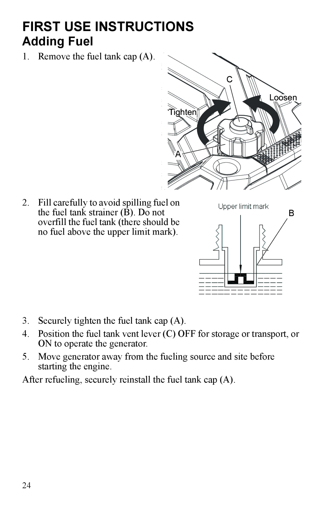 Polaris P1000i, P2000i manual Adding Fuel 