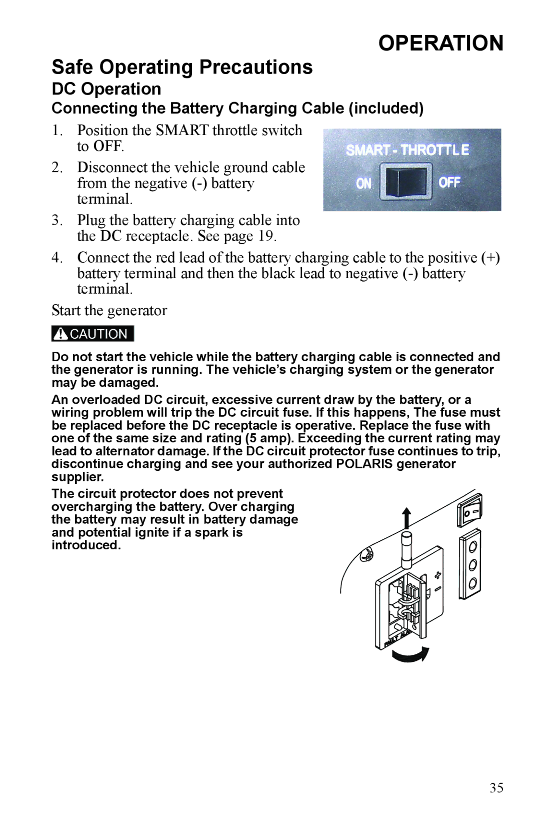 Polaris P2000i, P1000i manual Operation 