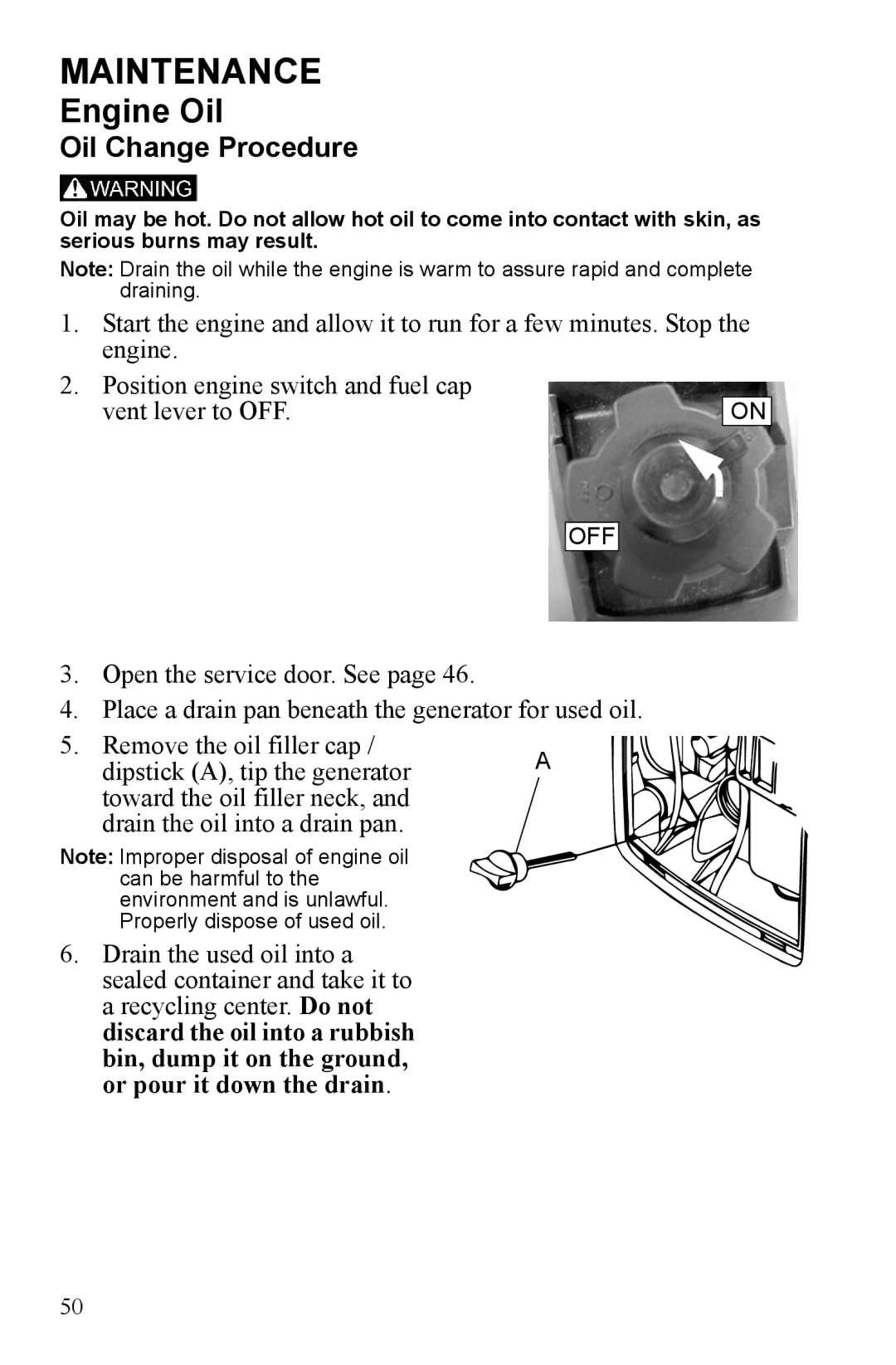 Polaris P1000i, P2000i manual Oil Change Procedure 