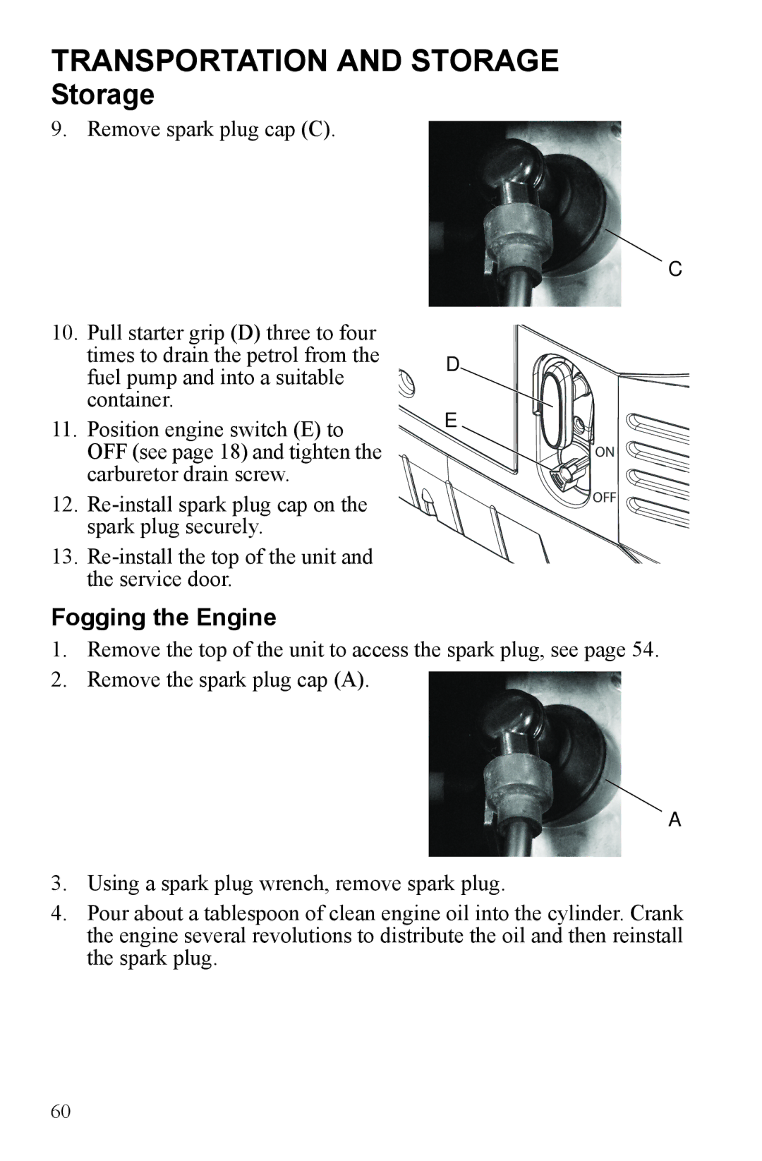 Polaris P1000i, P2000i manual Fogging the Engine 