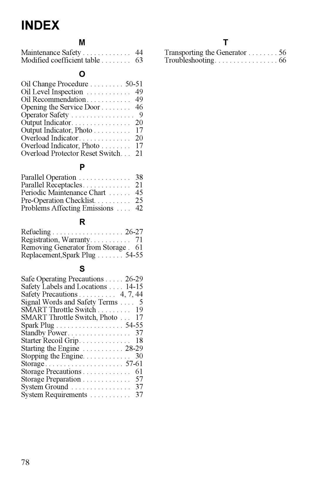 Polaris P1000i, P2000i manual Index 