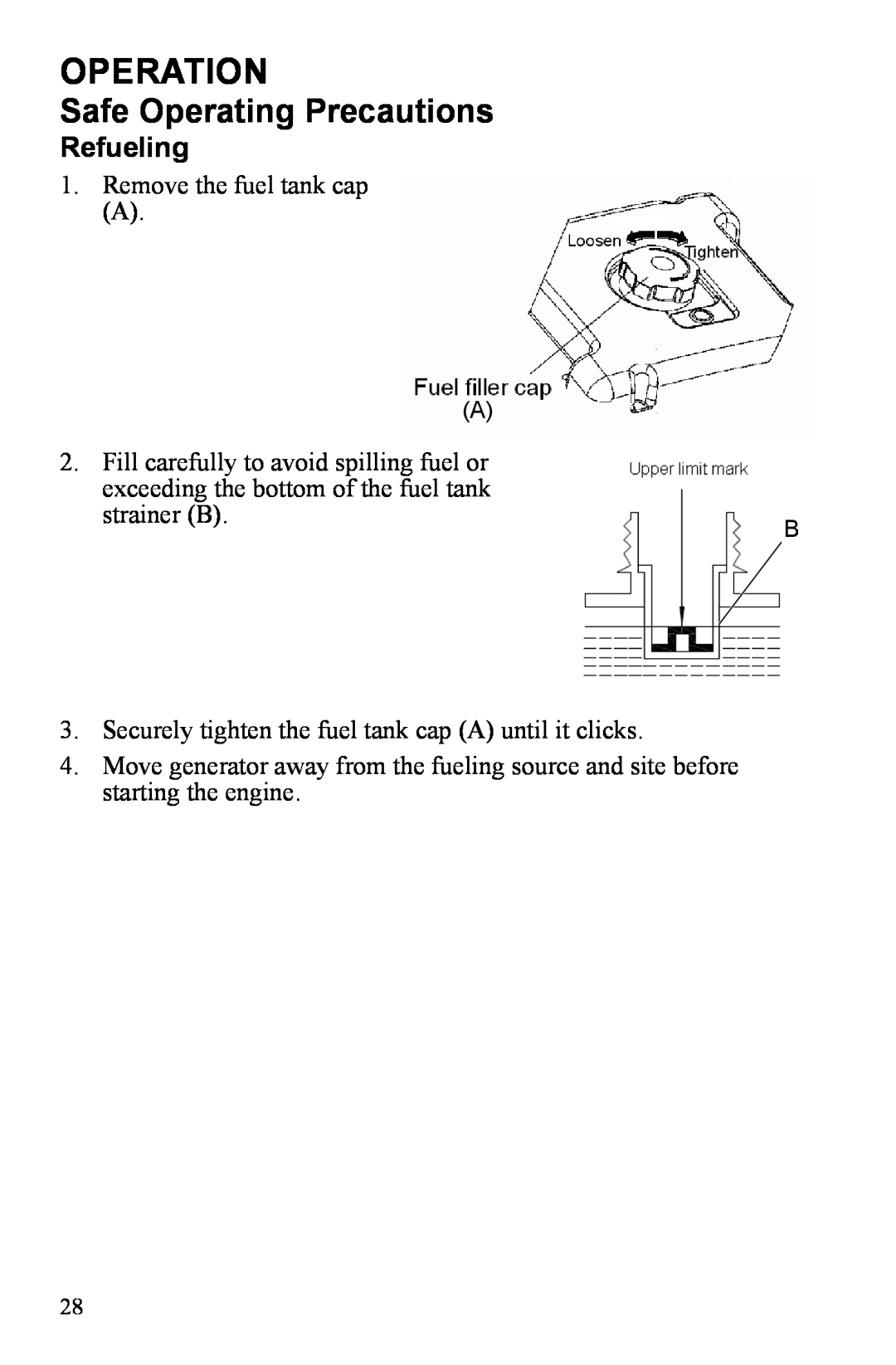 Polaris P3000iE manual Operation, Refueling, Remove the fuel tank cap A 