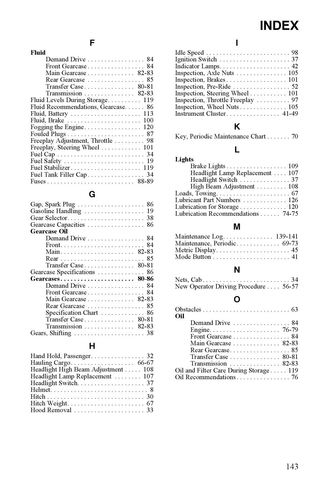 Polaris PMS 419 owner manual 143 