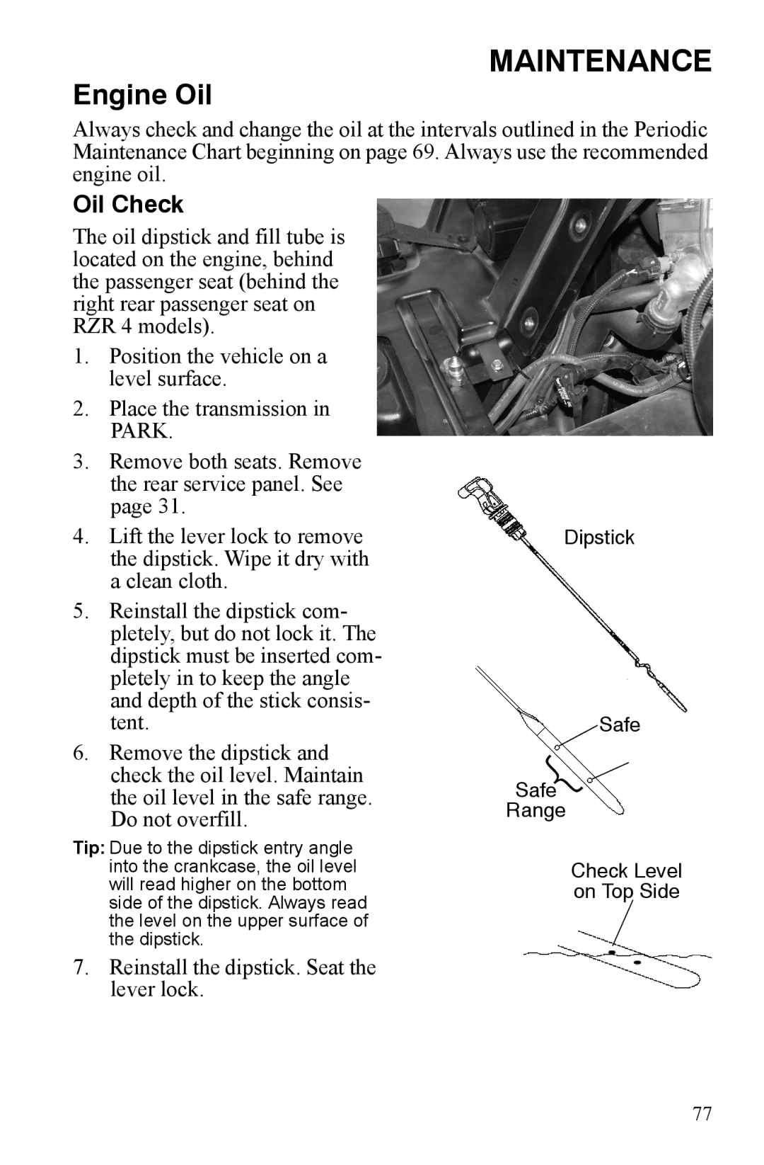 Polaris PMS 419 owner manual Maintenance 