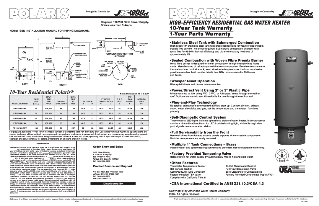 Polaris PR199-100-3NV, PR130-50-2NV, PR100-34-2NV, PR150-34-2NV, PR130-34-2NV manual B E C 