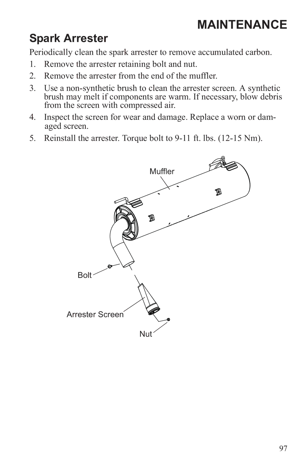 Polaris RZR XP 900, RZR XP 4 900 owner manual Muffler Bolt Arrester Screen Nut 