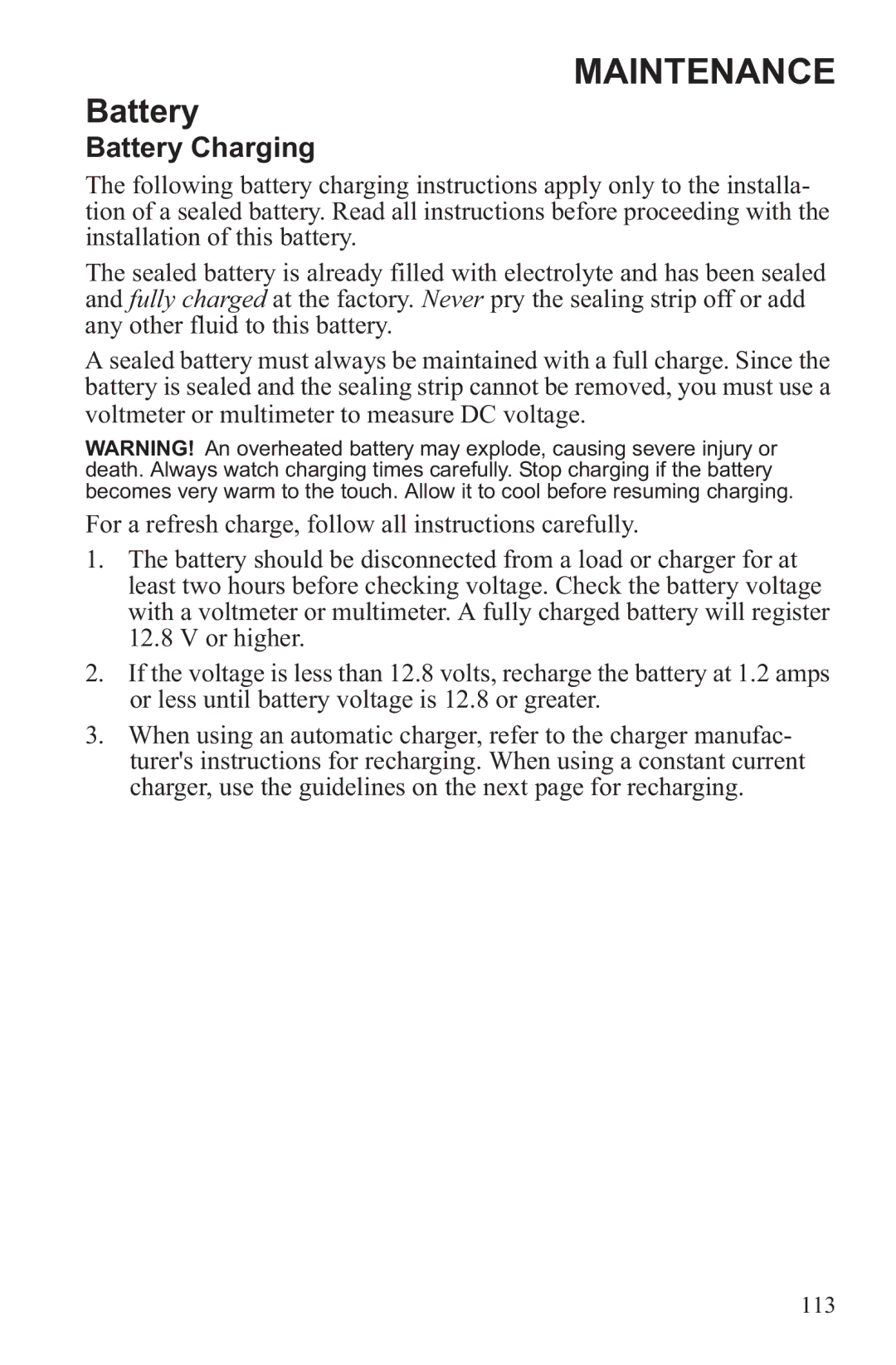 Polaris RZR XP 900, RZR XP 4 900 owner manual Battery Charging 