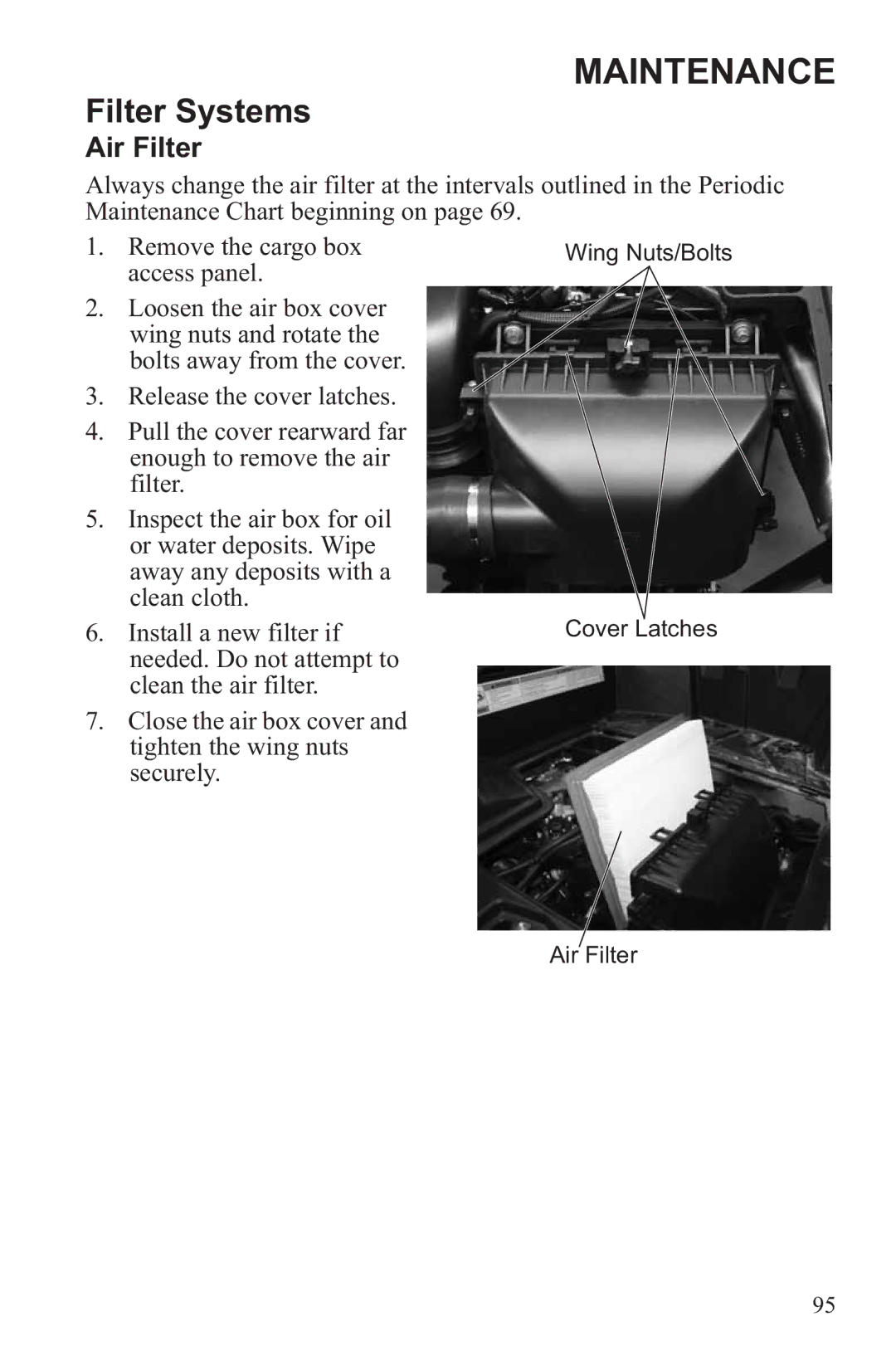 Polaris RZR XP 900, RZR XP 4 900 owner manual Air Filter 