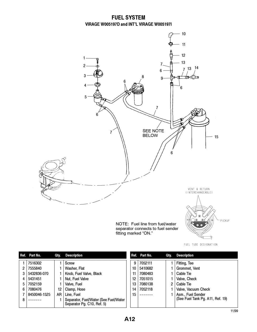 Polaris W005197D, W005197I manual Fuel System, See Note Below 