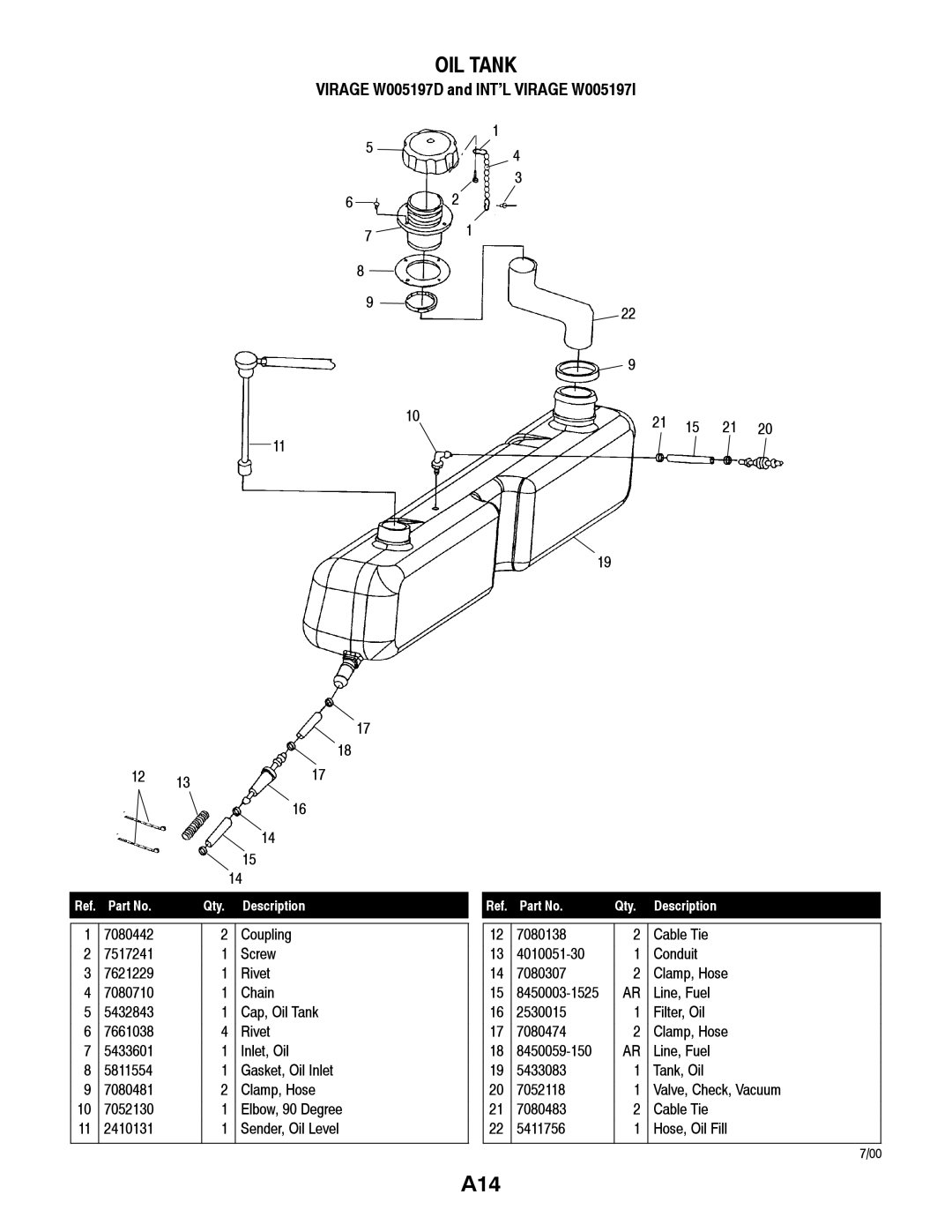 Polaris W005197D, W005197I manual OIL Tank 