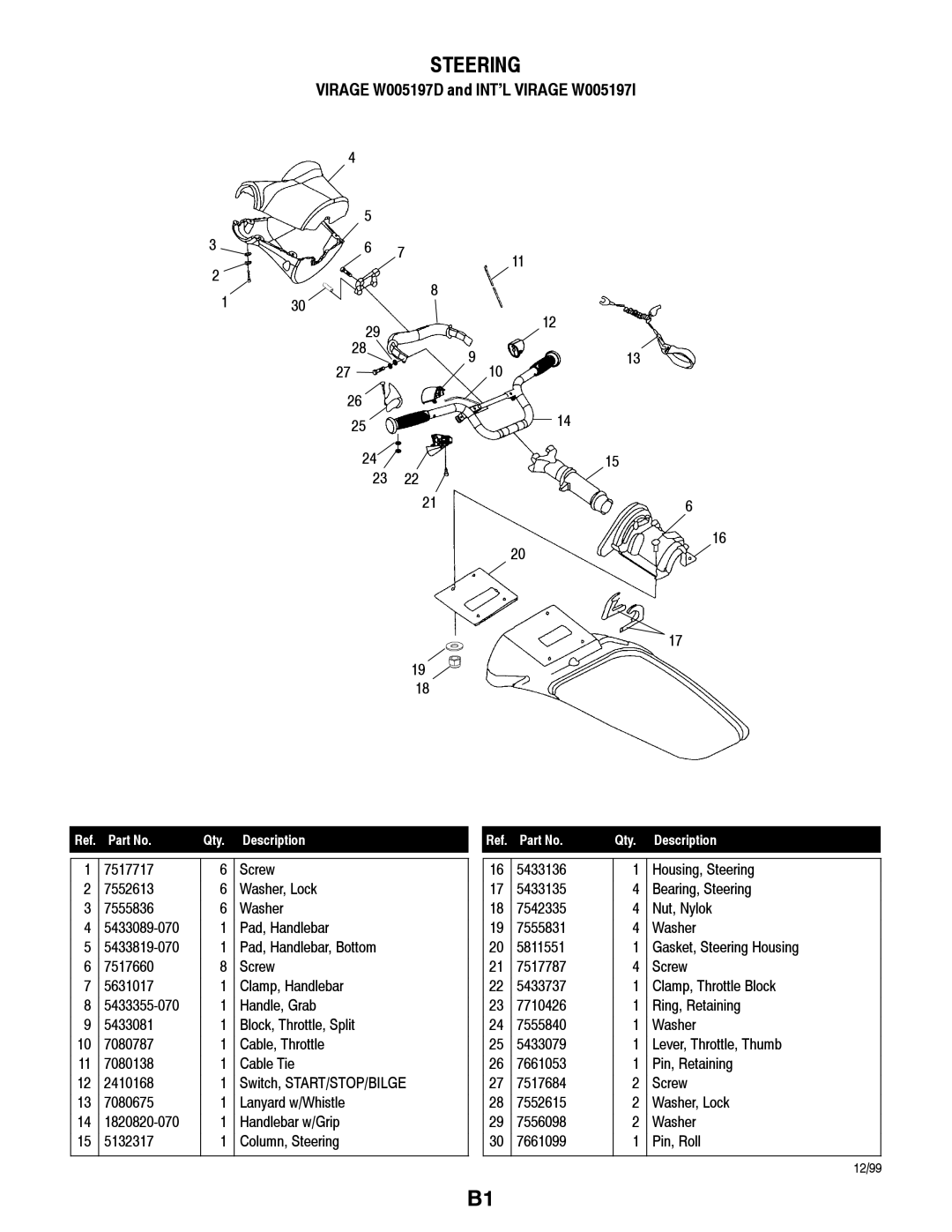 Polaris W005197I, W005197D manual Steering 