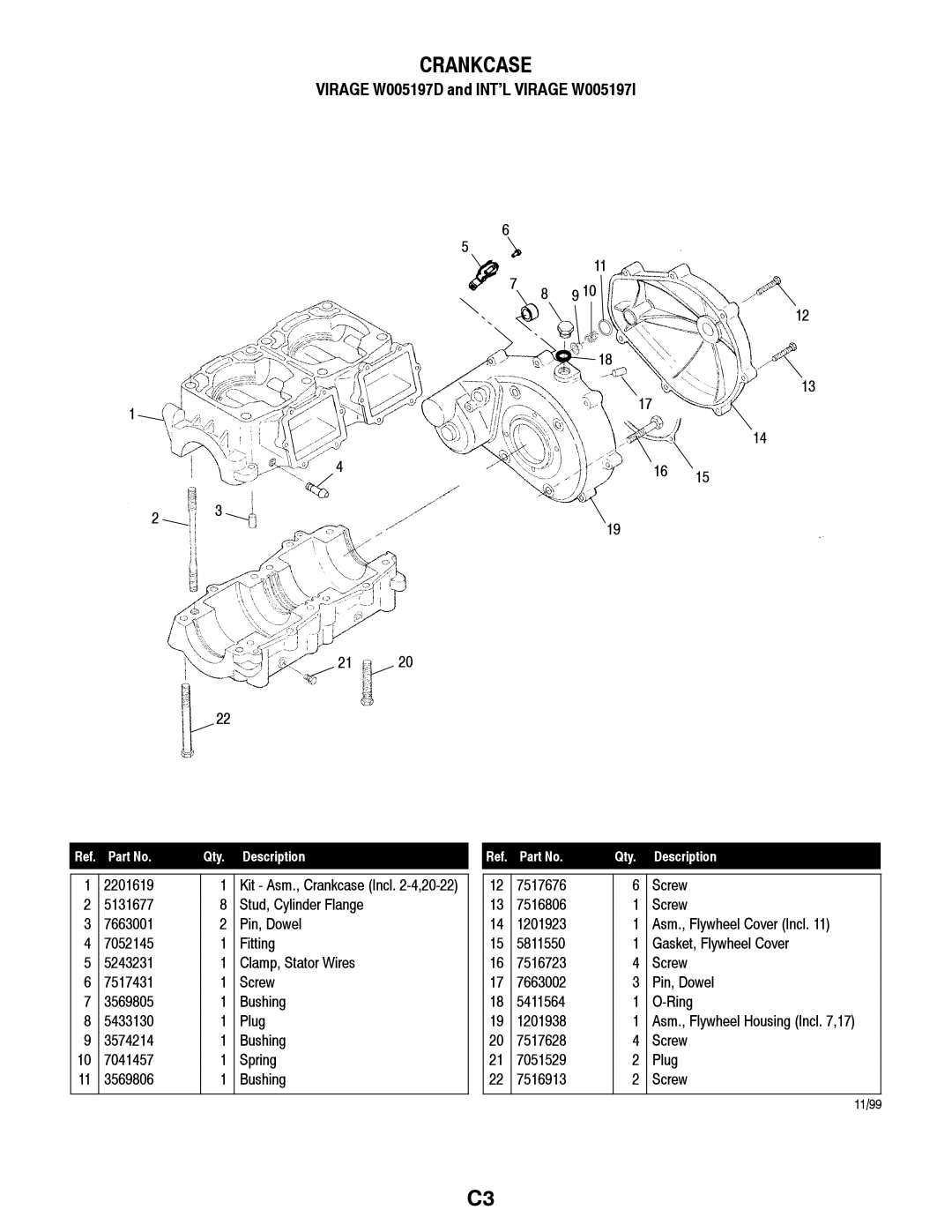 Polaris W005197I, W005197D manual Crankcase 