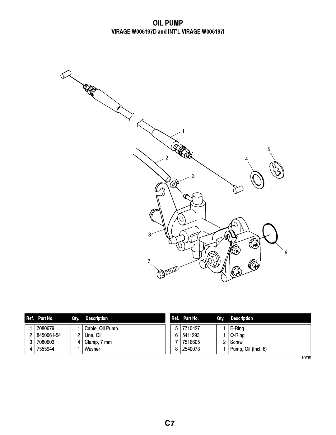 Polaris W005197I, W005197D manual OIL Pump 