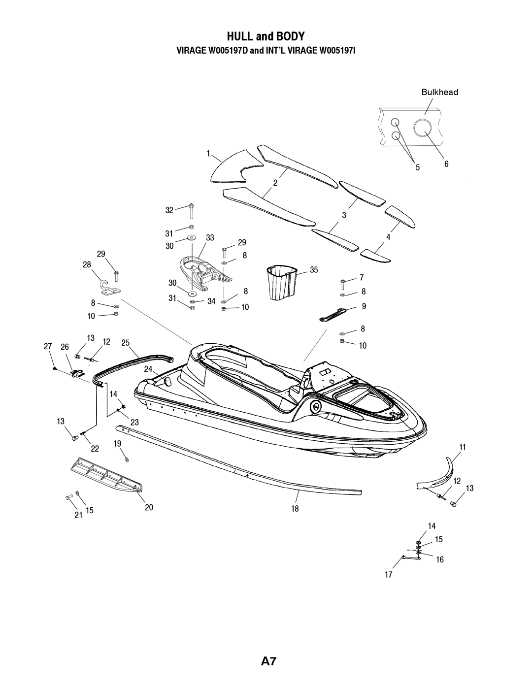 Polaris W005197I, W005197D manual Hull and Body 