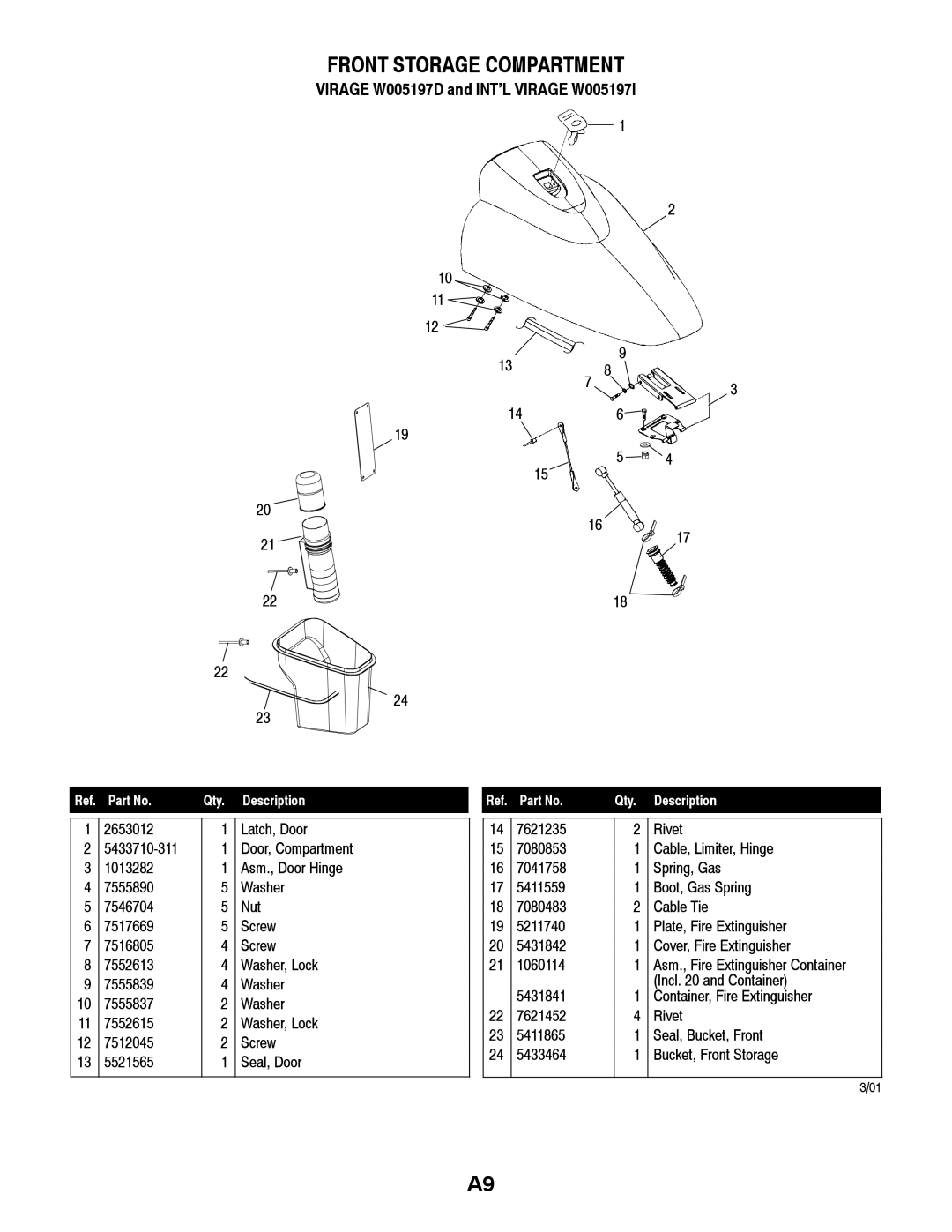 Polaris W005197I, W005197D manual Front Storage Compartment 