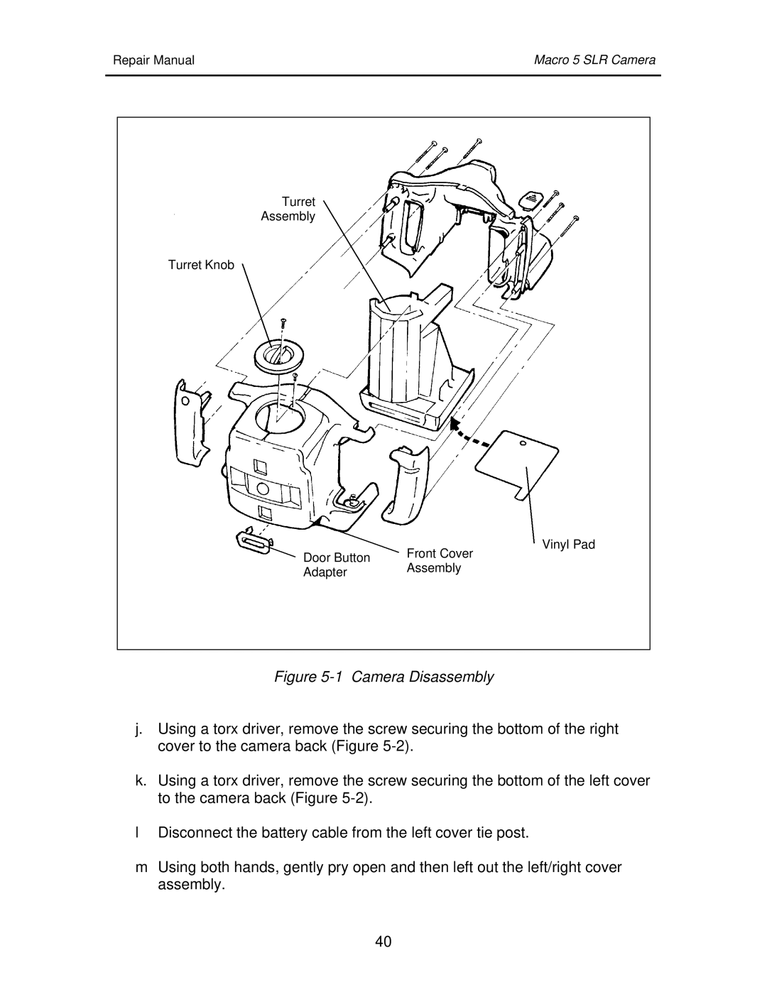 Polaroid 111523 manual Camera Disassembly 