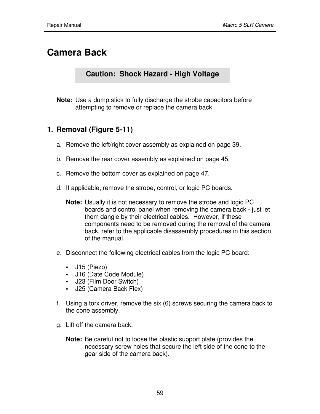 Polaroid 111523 manual Camera Back 