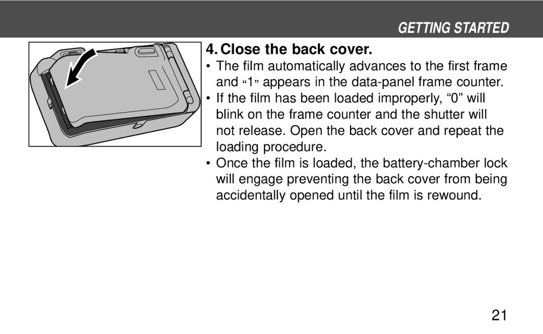 Polaroid 160, 140 instruction manual Close the back cover 