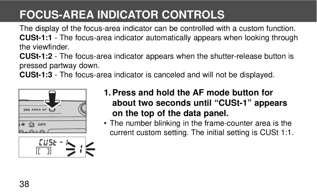 Polaroid 140, 160 instruction manual FOCUS-AREA Indicator Controls 