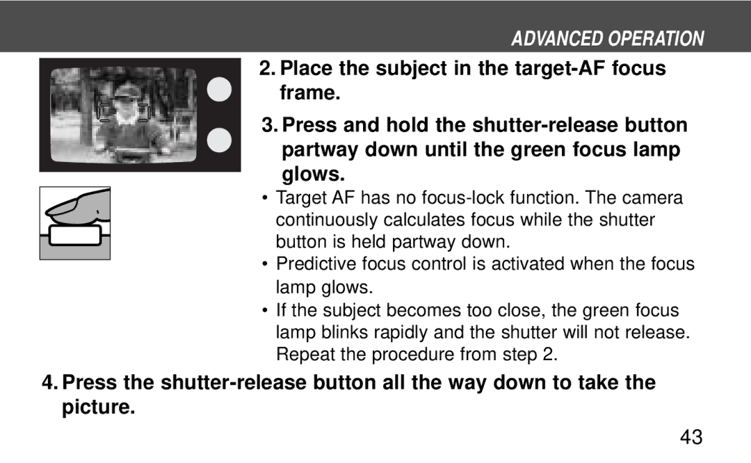 Polaroid 160, 140 instruction manual Advanced Operation 