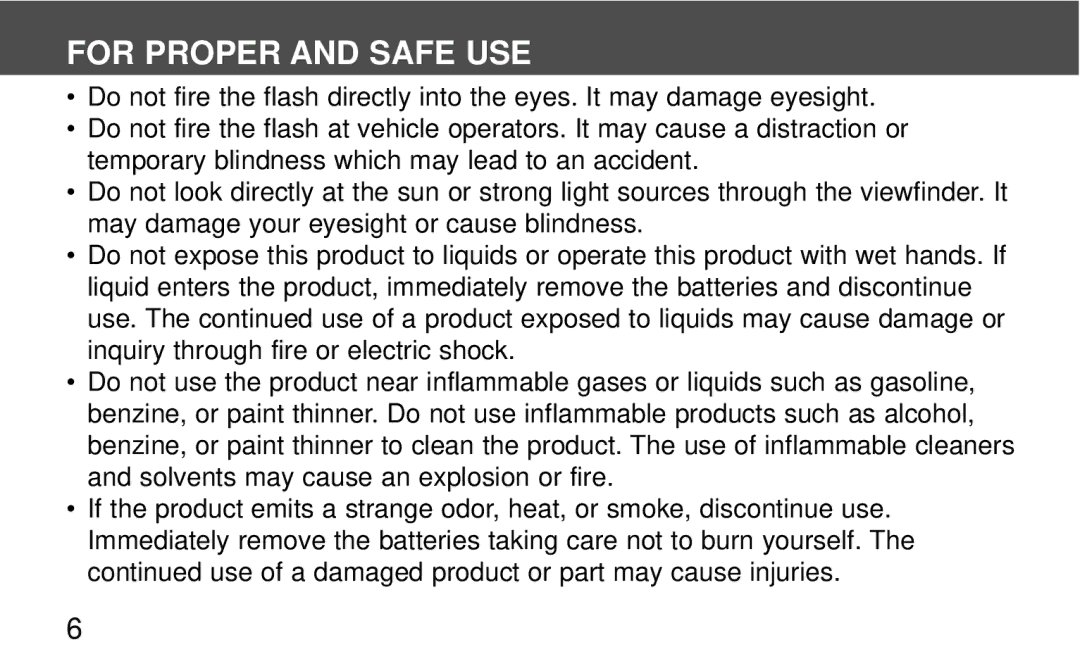 Polaroid 140, 160 instruction manual For Proper and Safe USE 