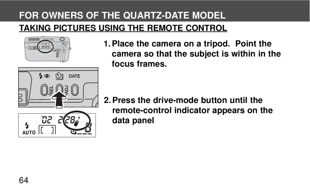 Polaroid 140, 160 instruction manual Taking Pictures Using the Remote Control 