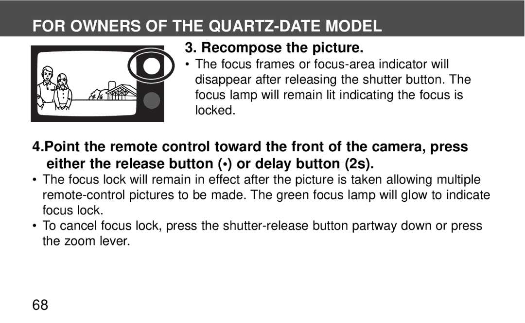 Polaroid 140, 160 instruction manual Recompose the picture 