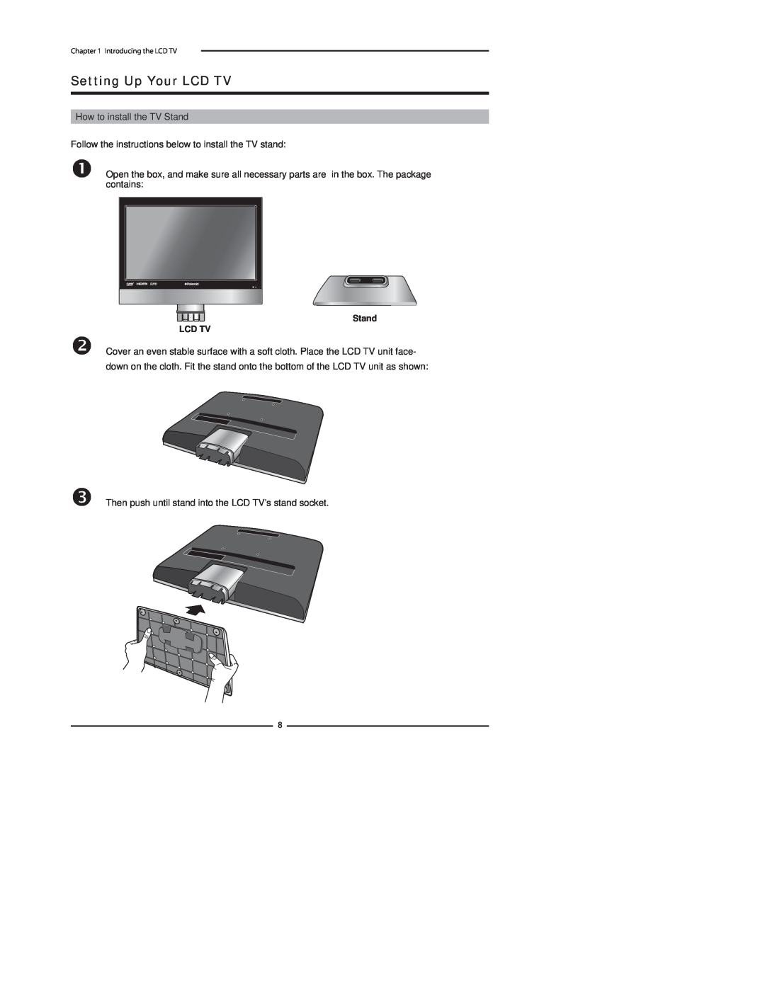 Polaroid 1911-TLXB manual Setting Up Your LCD TV 