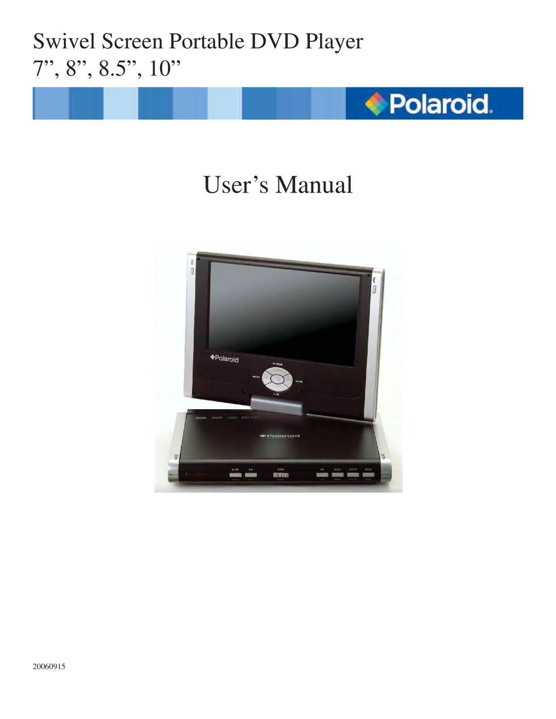 Polaroid 20060915 user manual User’s Manual 