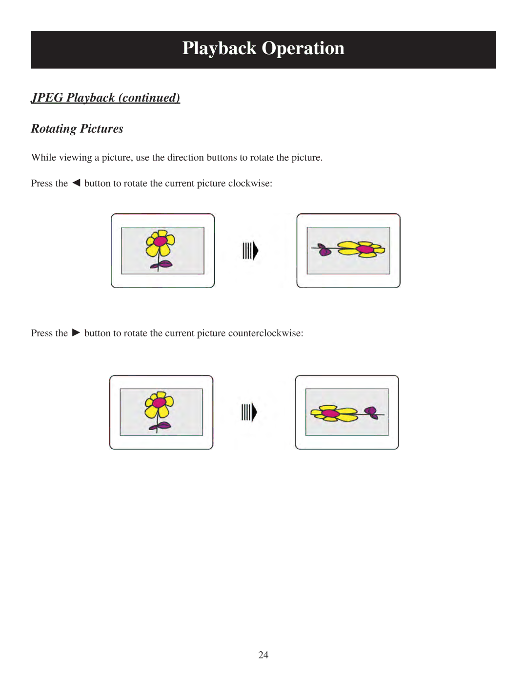 Polaroid 20060915 user manual Jpeg Playback Rotating Pictures 