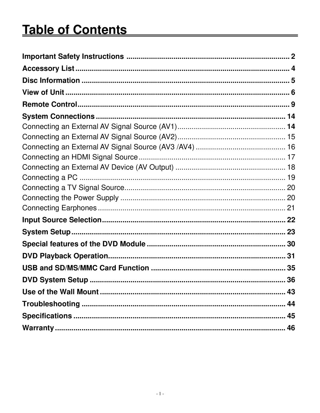 Polaroid 20070918 user manual Table of Contents 