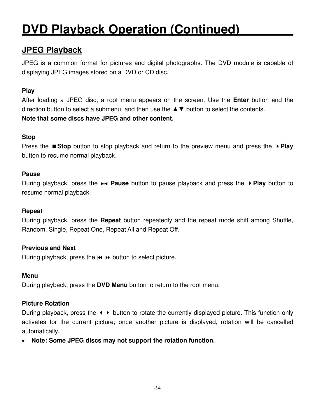 Polaroid 20070918 user manual Jpeg Playback, Picture Rotation 