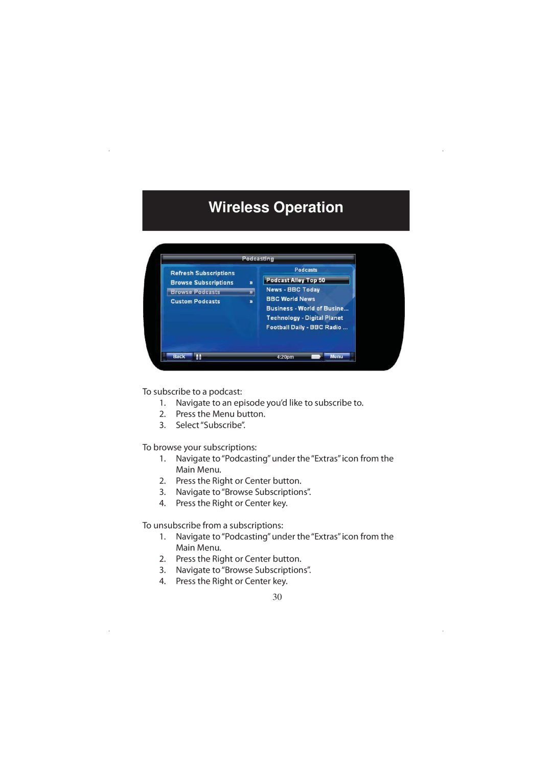 Polaroid 20071016 user manual Wireless Operation 